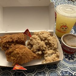 Jollibee - 2 piece chicken combo with side and drink