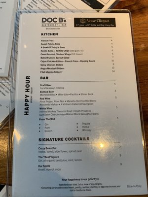 Menu photo 1 Doc B's Restaurant + Bar Dallas, TX Menu photo 1 Doc B's Restaurant + Bar Dallas, TX