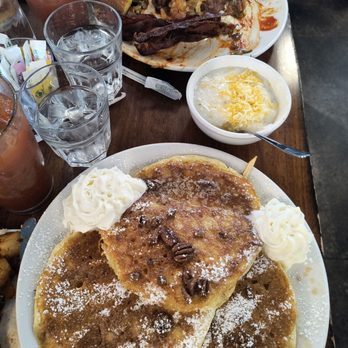 Four Friends Kitchen - Gluten-free pancakes with a brisket hash. Delicious food. - Southern Near Me - Denver, Colorado