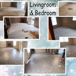 Ripped out carpets and replaced flooring with peel and stick tiling.