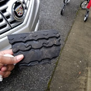 Gerber Collision & Glass - The large piece of rubber that created the damage. Geico was awesome in handling the claim, car rental, and repair. - Body Shops Near Me - Morrow, Georgia
