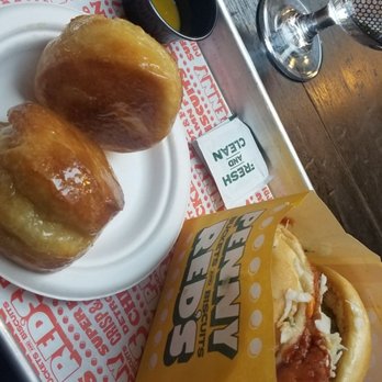 Penny Red's - KTown Cutlet ($9) & Dunkd Bisquits ($3 for 2) - Chicken Shop Near Me - Detroit, Michigan