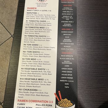 Ramen Naruto - Menu - Ramen Near Me - Azusa, California Ramen Naruto - Menu - Ramen Near Me - Azusa, California