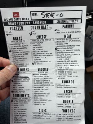 Menu photo 1 Dune Side Deli Oceano, CA