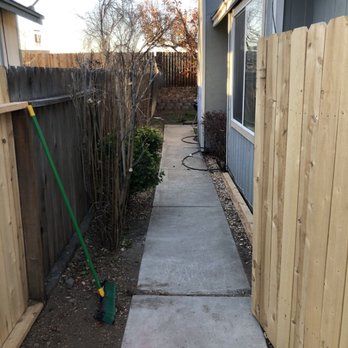 Reno Home Helpers - After the stump wars, the concrete was put back nice and flush. Beautiful work by Keith - Painters Near Me