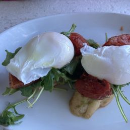 Poached eggs on avocado toast