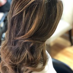 Astoria Salon - From darkest brown to caramel blonde. By Lori