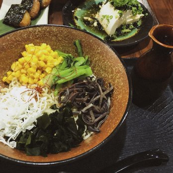 Wagaya - Cold hayashi ramen without the egg and tempura is vegan! - Ramen Near Me - Honolulu, Hawaii