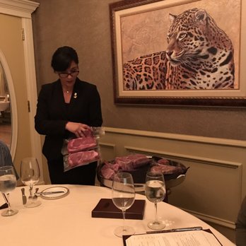 Bohanan's - We were seated in the private table/room and here we are being shown their selection of meats - Steakhouses Near Me - San Antonio, Texas