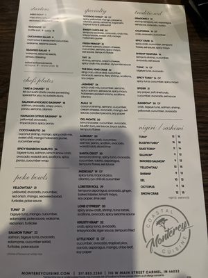 Menu photo 4 Monterey Coastal Cuisine Carmel, IN