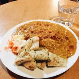 Dhal curry and garlic naan :) Dhal curry and garlic naan :)