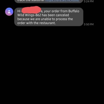 Buffalo Wild Wings - My canceled order 10 min before it was supposed to arrive - Chicken Wings Near Me - Chula Vista, California Buffalo Wild Wings - My canceled order 10 min before it was supposed to arrive - Chicken Wings Near Me - Chula Vista, California