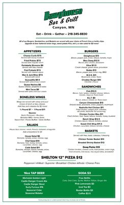 Menu photo 4 The Dawghouse Bar & Grill Canyon, MN Menu photo 4 The Dawghouse Bar & Grill Canyon, MN