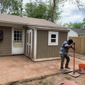 California Concrete - Stamping the concrete with the pattern I chose. - Masonry/Concrete Near Me - Sterling, Virginia