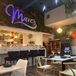 A view of the counter seating area