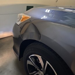 Before: Embarrassingly large dent in my front fender Before: Embarrassingly large dent in my front fender