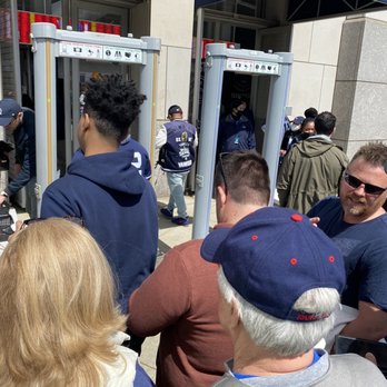 Yankee Stadium - The security line on opening day outside Yankee Stadium. Outrageously long line with only two metal detectors per gate. - Stadiums & Arenas Near Me - Bronx, New York Yankee Stadium - The security line on opening day outside Yankee Stadium. Outrageously long line with only two metal detectors per gate. - Stadiums & Arenas Near Me - Bronx, New York
