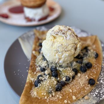 Demetres Downtown Markham - blueberry crepe and ice cream - Desserts Near Me - Markham, Ontario Demetres Downtown Markham - blueberry crepe and ice cream - Desserts Near Me - Markham, Ontario