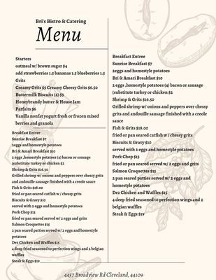 Menu photo 1 Bri’s Bistro Cleveland, OH Menu photo 1 Bri’s Bistro Cleveland, OH