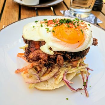 Blue Duck Tavern - Hot-Fried Chicken Biscuit - coleslaw, house hot sauce, buttermilk biscuit, sunny side up egg - New American Near Me - Washington, DC, District of Columbia