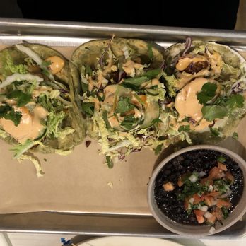 Heartbeet - Crispy Eggplant Tacos - New American Near Me - Houston, Texas
