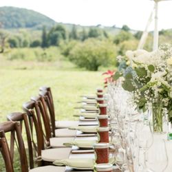 Columbia Tent Rentals - Beautiful farm tables and place settings