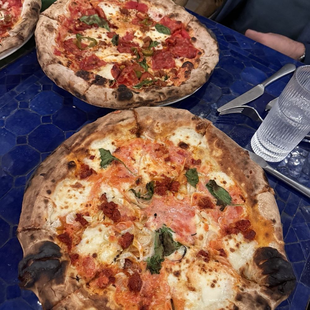 Pizza To The Rescue - Chorizo Pizza (bottom) and Spicy Diavolla Pizza (top) - Pizza Near Me - Phoenix, Arizona Pizza To The Rescue - Chorizo Pizza (bottom) and Spicy Diavolla Pizza (top) - Pizza Near Me - Phoenix, Arizona
