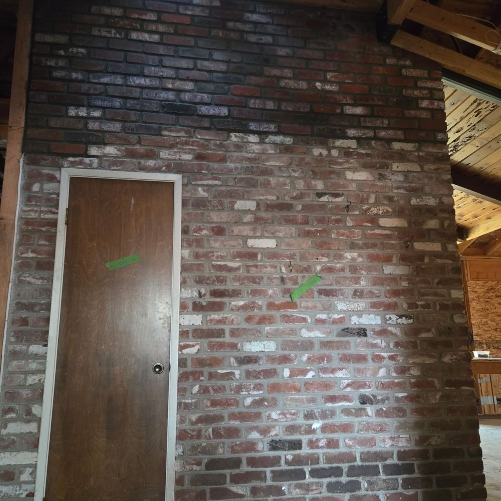 Nick Lambdin Masonry - freshly laid brick wall carefully cut to pass in front of the face of the steel beam - bricks selected carefully to match 1969 original - Masonry/Concrete Near Me Nick Lambdin Masonry - freshly laid brick wall carefully cut to pass in front of the face of the steel beam - bricks selected carefully to match 1969 original - Masonry/Concrete Near Me