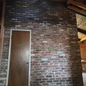 Nick Lambdin Masonry - freshly laid brick wall carefully cut to pass in front of the face of the steel beam - bricks selected carefully to match 1969 original - Masonry/Concrete Near Me Nick Lambdin Masonry - freshly laid brick wall carefully cut to pass in front of the face of the steel beam - bricks selected carefully to match 1969 original - Masonry/Concrete Near Me