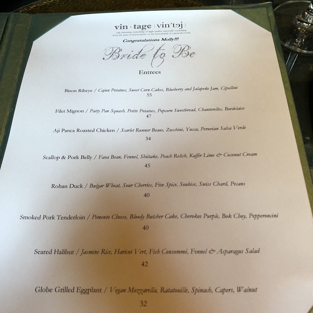 Vintage Restaurant & Pub - The personalized menu was a nice touch! - New American Near Me - Orange, Virginia Vintage Restaurant & Pub - The personalized menu was a nice touch! - New American Near Me - Orange, Virginia
