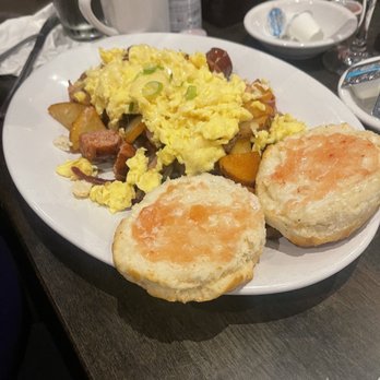Maple Bacon Restaurant - Not sure what this was called, but it had everything  Farmers Skillet Breakfast - American Near Me - Plano, Texas