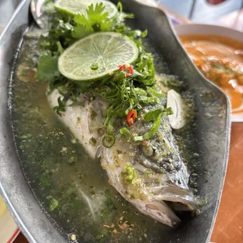 Fish Cheeks - Steamed fish with Thai herbs - Seafood Near Me - New York, New York