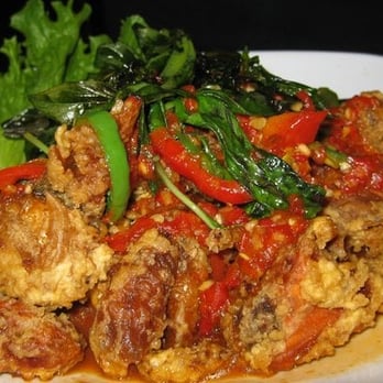 SriPraPhai Thai Restaurant - soft shell crab with basil - Thai Near Me - Woodside, New York