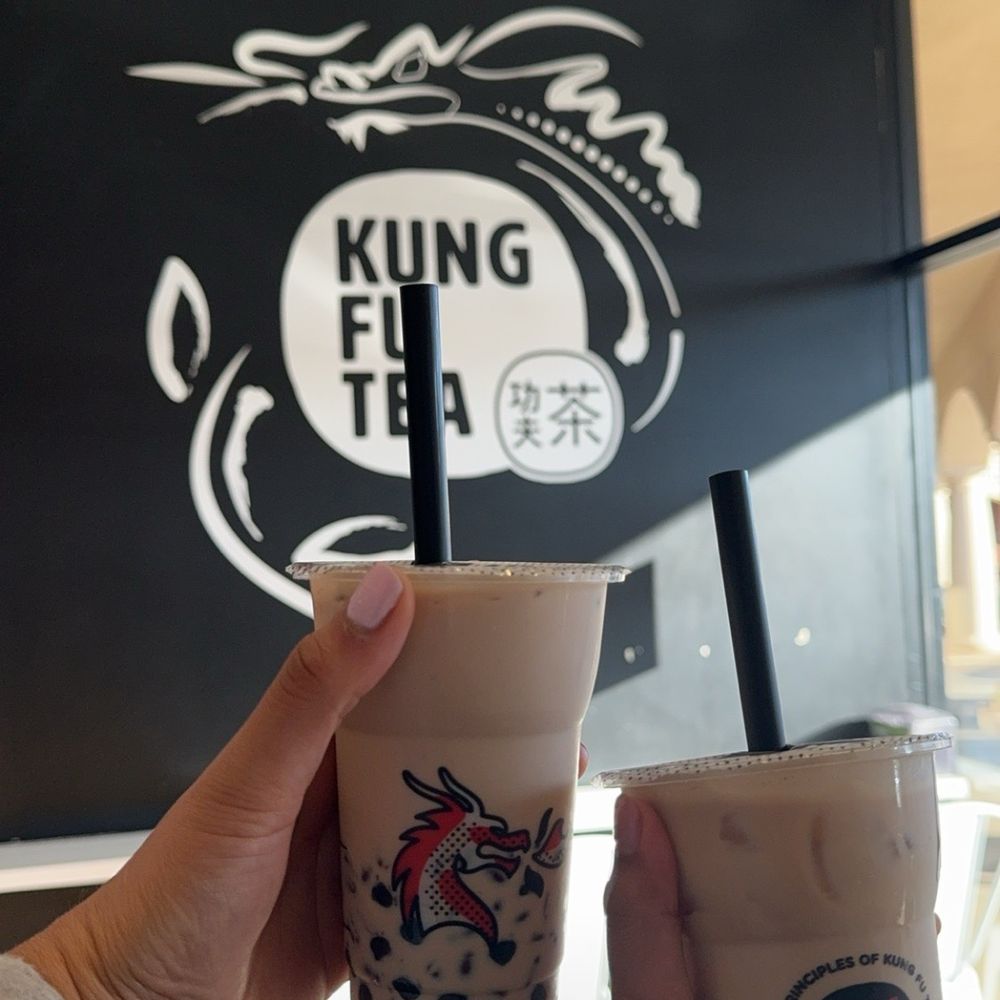Kun KUNG FU BLACK milk tea RED BEAN jelly and regular boba
