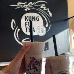 Kun KUNG FU BLACK milk tea RED BEAN jelly and regular boba