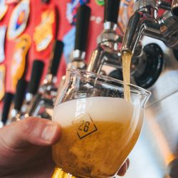 Station 26 Brewing - A fresh pint is poured from the tap wall at Station 26 Brewing Co., showcasing the brewery's rotating selection of Colorado c...