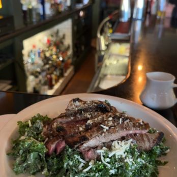 Ship To Shore - Perfectly prepared Flank steak over kale Caesar salad. - Steakhouses Near Me - Kingston, New York Ship To Shore - Perfectly prepared Flank steak over kale Caesar salad. - Steakhouses Near Me - Kingston, New York