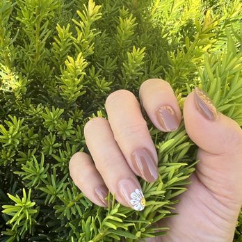 Adaline Nails - Manicure with dip color and jelly gel nail on ring finger - Nail Salons Near Me - West Jordan, Utah