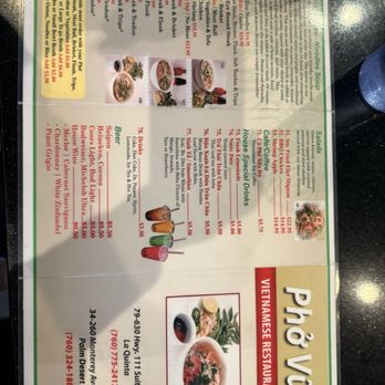 Pho Vu - Menu - Vietnamese Near Me - Palm Desert, California