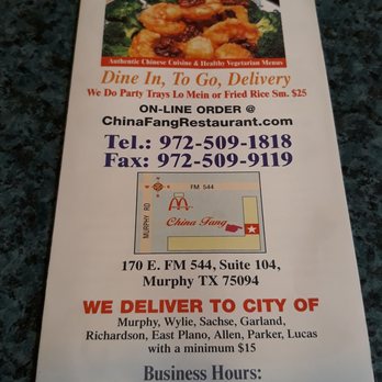 China Fang Restaurant - Menu - Chinese Near Me - Murphy, Texas China Fang Restaurant - Menu - Chinese Near Me - Murphy, Texas