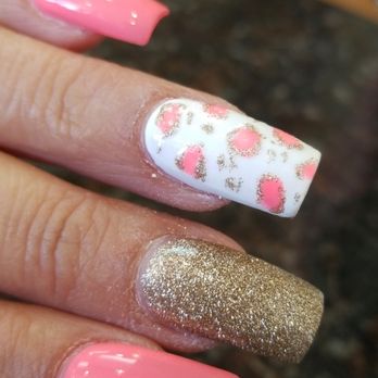 Whittier Nails & Spa - Coral & gold - Nail Salons Near Me - Whittier, California Whittier Nails & Spa - Coral & gold - Nail Salons Near Me - Whittier, California