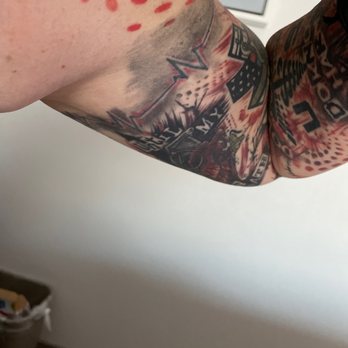 King's Head Tattoo - not suppose to be shaded! had to stop him from continuing. - Tattoo Near Me - San Diego, California King's Head Tattoo - not suppose to be shaded! had to stop him from continuing. - Tattoo Near Me - San Diego, California