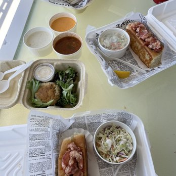 Lobster West - Flight of Soups (Sampler), Maryland Crab Cake, Lobster Rolls - Seafood Near Me - Coronado, California
