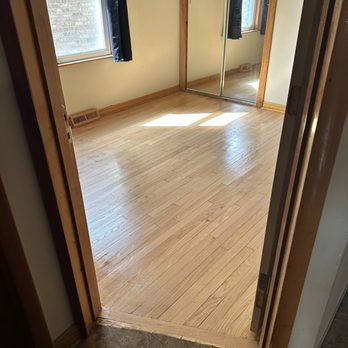 Special Floor - After, bedroom floor sanded and sealed. - Refinishing Services Near Me
