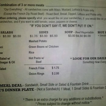 Joe's Buffet - menu continued - Sandwiches Near Me - Fairfield, California