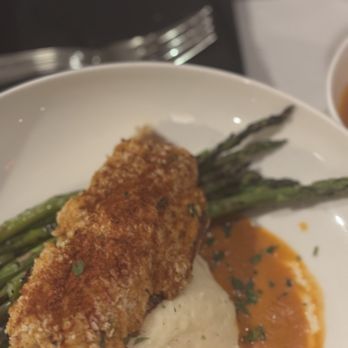 Maggiano's Little Italy - Branzino Crab Imperial with Asparagus and Potatoes - Italian Near Me - Oak Brook, Illinois