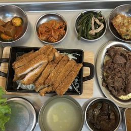 Chicken Katsu Curry meal, with side of Beef Bulgogi Chicken Katsu Curry meal, with side of Beef Bulgogi