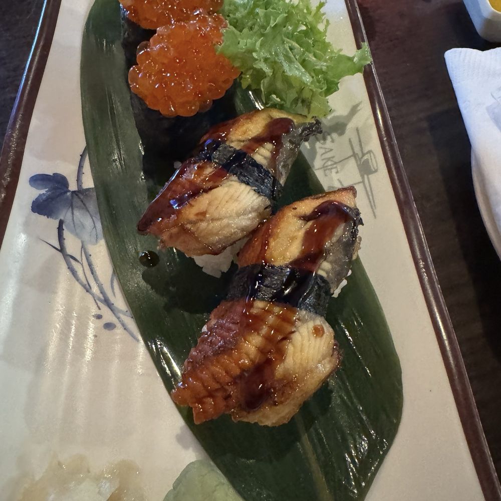 Sea eel and salmon roe Sea eel and salmon roe