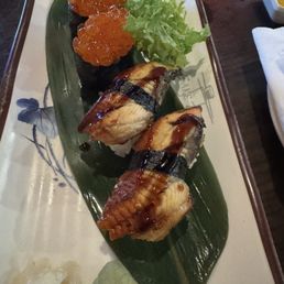 Sea eel and salmon roe Sea eel and salmon roe