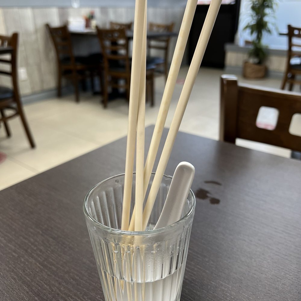 Utensils in boiling hot water, so you know it's clean/disinfected